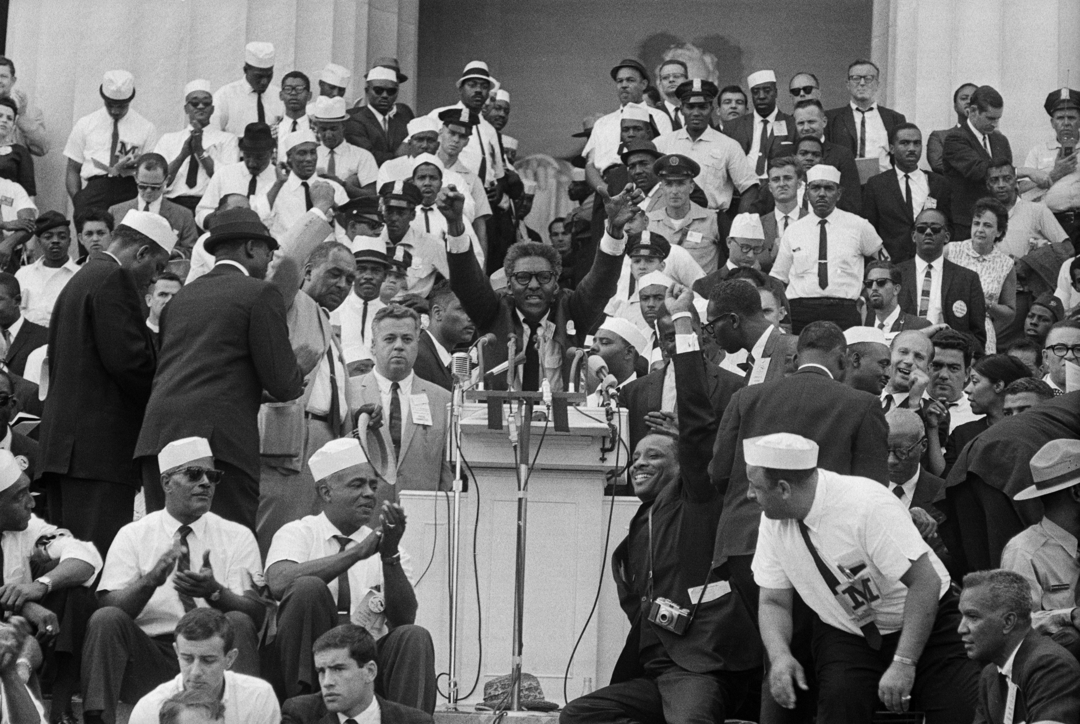 Bayard Rustin Speaking at Lincoln Memorial